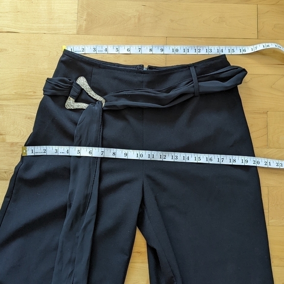 JOSEPH Ribkoff Wide Leg black pants Belted Pants size 8 T8 - Picture 4 of 10